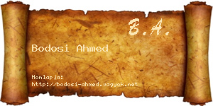 Bodosi Ahmed névjegykártya